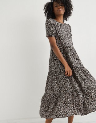 aerie midi wrap dress