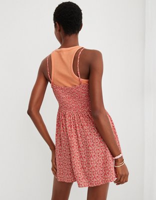 aerie button front mini dress