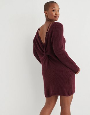 Aerie Twist Back Sweater Dress