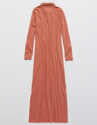 Aerie Ribbed Polo Midi Dress
