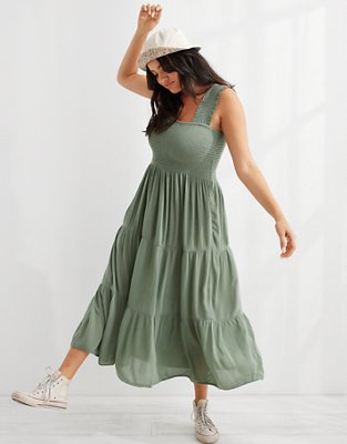 Aerie Smocked Midi Dress