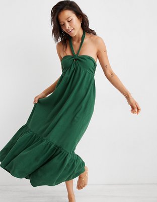Aerie High Low Halter Maxi Sundress