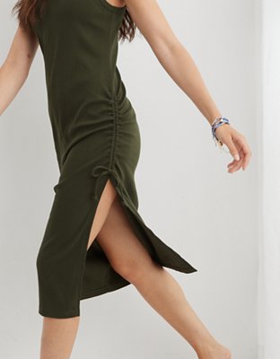 Женские платья Aerie Ruched Rib Midi Dress — фото 3