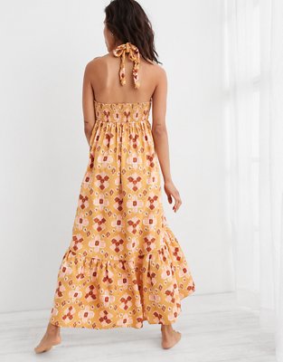 Aerie High Low Halter Maxi Sundress