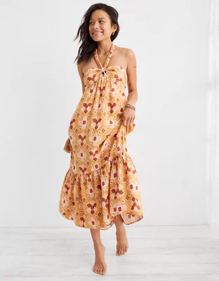 Aerie High Low Halter Maxi Sundress