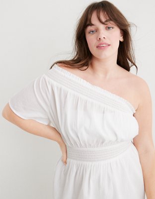 american eagle one shoulder dress American Eagle Black One Shoulder Ribbed Dress Women's Small