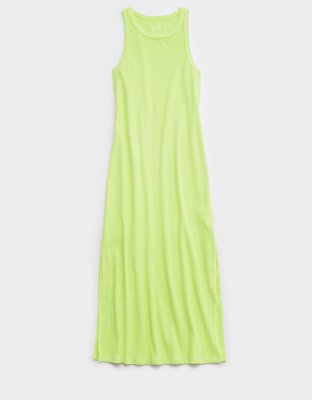 Aerie Vestido Midi en Punto Elástico con Cuello Alto