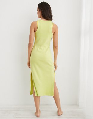 Aerie High Neck Ribbed Midi Dress