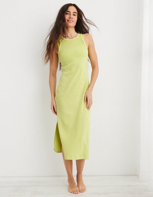 Aerie High Neck Ribbed Midi Dress