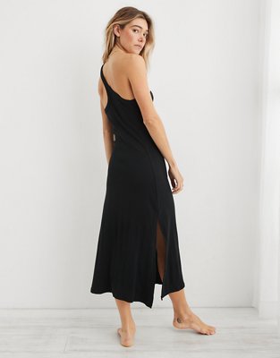 Aerie One Shoulder Ribbed Midi Dress