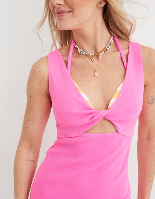 Aerie Reversible Knit Ribbed Mini Dress