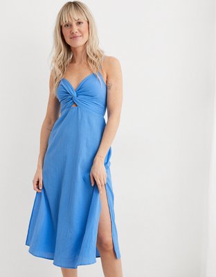 Sleeveless Twist-Front Midi Dress