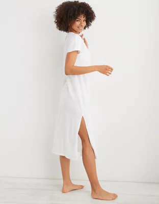 Aerie Extreme V Neck Boyfriend TShirt Midi Dress