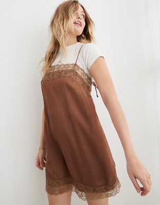 Buy SKIMS Long Silk Sleep Slip Dress - Brown At 50% Off