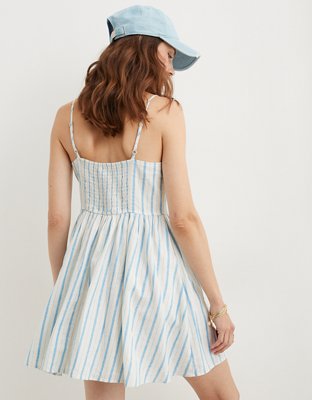 Aerie Love Of Linen Blend Mini Dress