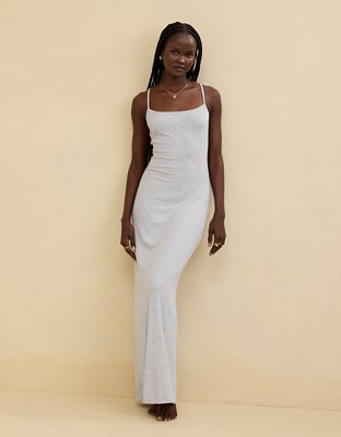 Mini Dress Light Grey Slip Dress Skims Soft Lounge Long Slip Dress