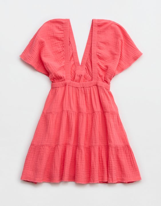 Aerie Pool-To-Party Flutter Sleeve Dress