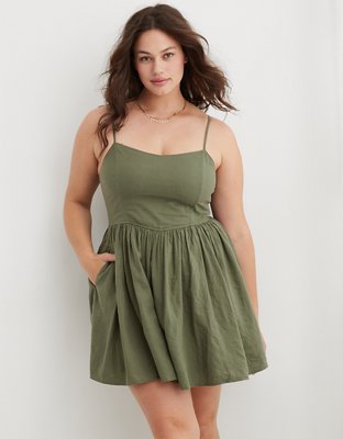 aerie love of linen blend mini dress Aerie Love Of Linen Blend Mini Dress