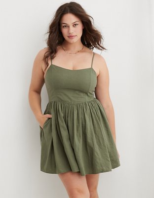 Aerie Love Of Linen Blend Mini Dress