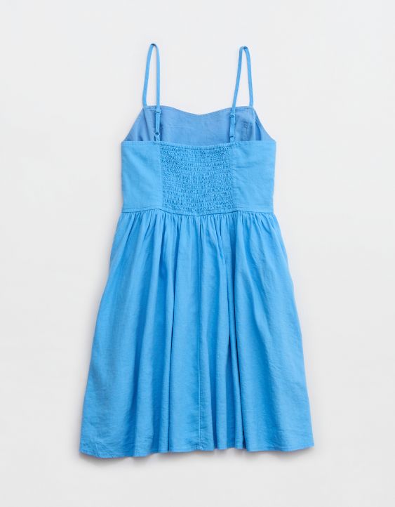 Aerie Love Of Linen Blend Mini Dress