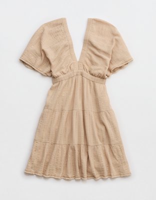 Aerie Gauzy Flutter Sleeve Dress