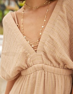 Aerie Gauzy Flutter Sleeve Dress