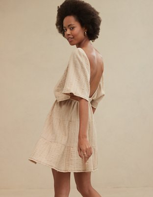 Aerie Gauzy Flutter Sleeve Dress