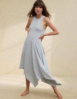 Aerie Tank Asymmetric Midi Dress