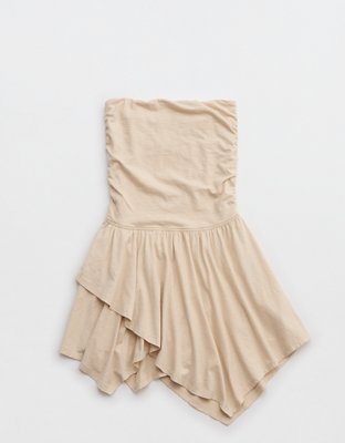 Aerie Strapless Handkerchief Mini Dress