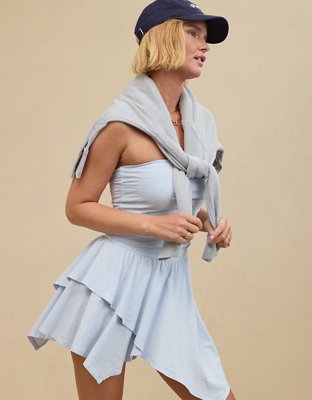 Aerie Strapless Handkerchief Mini Dress