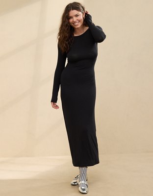 Aerie Bodycon Low Back Maxi Dress