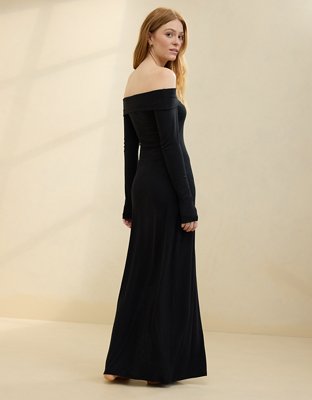 sachin and babi light blue dress Cowl Neck Off-the-shoulder Stretch Satin Fit And Flare Corset Maxi  Bridesmaid Dress In Cashmere Gray
