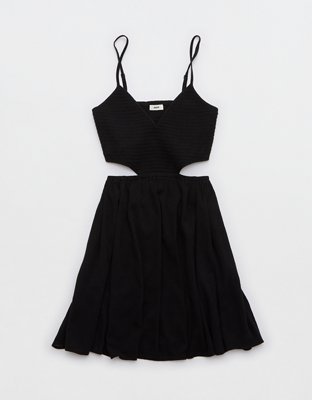 Aerie Smocked Cut Out Mini Dress