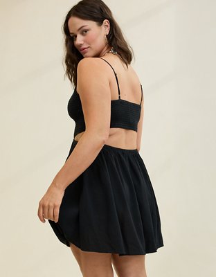 Aerie Smocked Cut Out Mini Dress