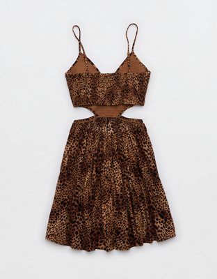 Aerie Smocked Cut Out Mini Dress