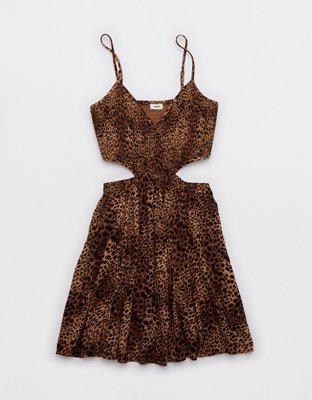 Aerie Smocked Cut Out Mini Dress