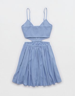 aerie smocked cut out mini dress Aerie Smocked Cut Out Mini Dress