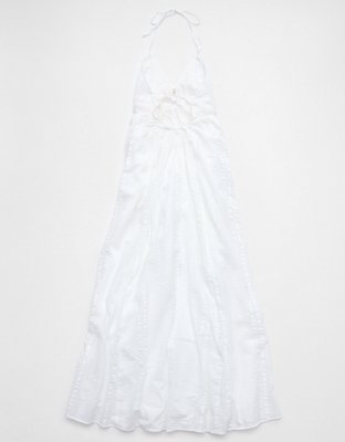 Aerie Seersucker Halter Maxi Dress