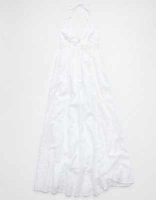 Aerie Seersucker Halter Maxi Dress
