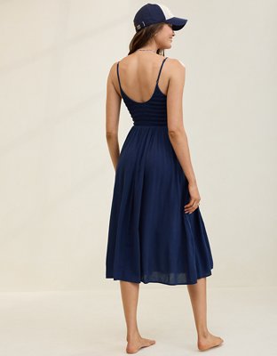 midi denim dresses for older ladies Lady Black Tie - Midnight Rodeo Denim Midi Dress