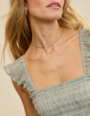 Aerie Plaid Handkerchief Mini Dress