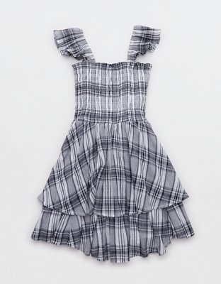 Aerie Plaid Handkerchief Mini Dress