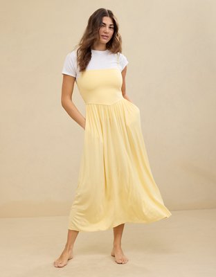 Aerie At The Barre Square Neck Midi Dress