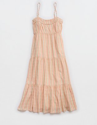 Aerie Striped Tiered Maxi Dress
