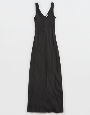 Aerie Double V Henley Bodycon Maxi Dress