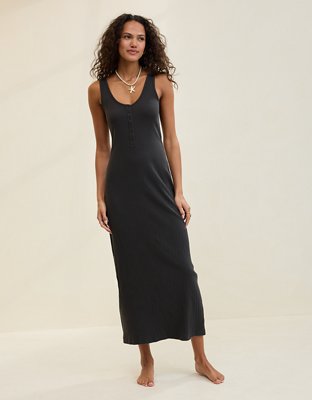 Aerie Double V Henley Bodycon Maxi Dress