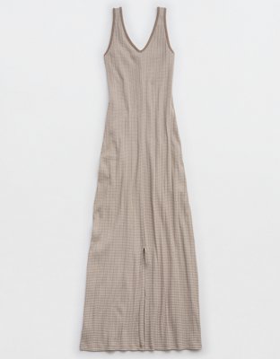 Robe très longue henley à double V Aerie