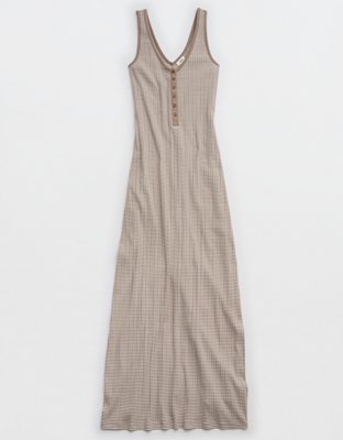 Aerie Double V Henley Bodycon Maxi Dress