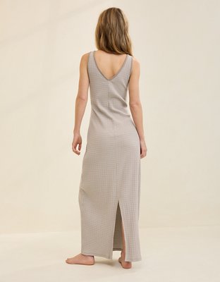 Robe très longue henley à double V Aerie