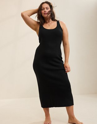 aerie ribbed maxi dress Aerie Long Sleeve Knit Tie Front Maxi Dress